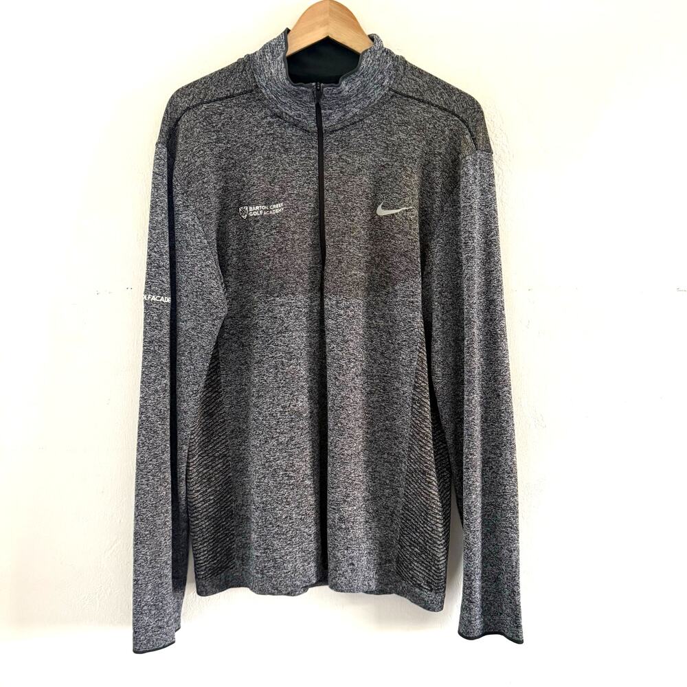 Nike 1/2 Zip Long‎ Sleeve Golf Flex Knit Top Shirt Gray Size Large Dri-Fit